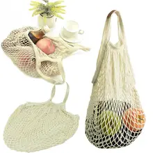 Карманный продуктовый прибор для хранения фруктов хлопок Модная Большая емкость хозяйственная сумка Длинный многоразовый тотализатор портативная Сетчатая Сумка твердая