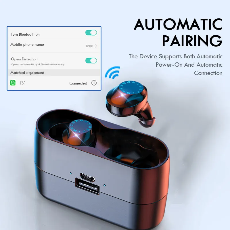 Беспроводной музыкальный плеер сенсорный Управление наушники вкладыши TWS Bluetooth 5