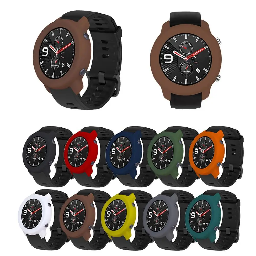 

Soft Full Case Cover Shell Silicone Frame Protective for Huami AMAZFIT GTR 42mm Smart watch accessories Protector 42 mm #910