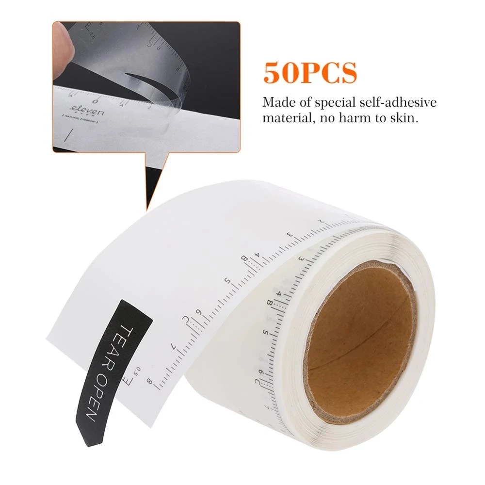Description Picture 3 of itemDisposable 50pcs / lot Microblading Ruler Guide Ruler Adhesive Sticker Permanent Eyebrow Makeup Eyebrow Tool