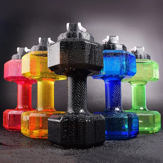 Water Dumbbell Sport Bottle Large Capacity Gym Running Fitness Bodybuilding Exercise Outdoor 6