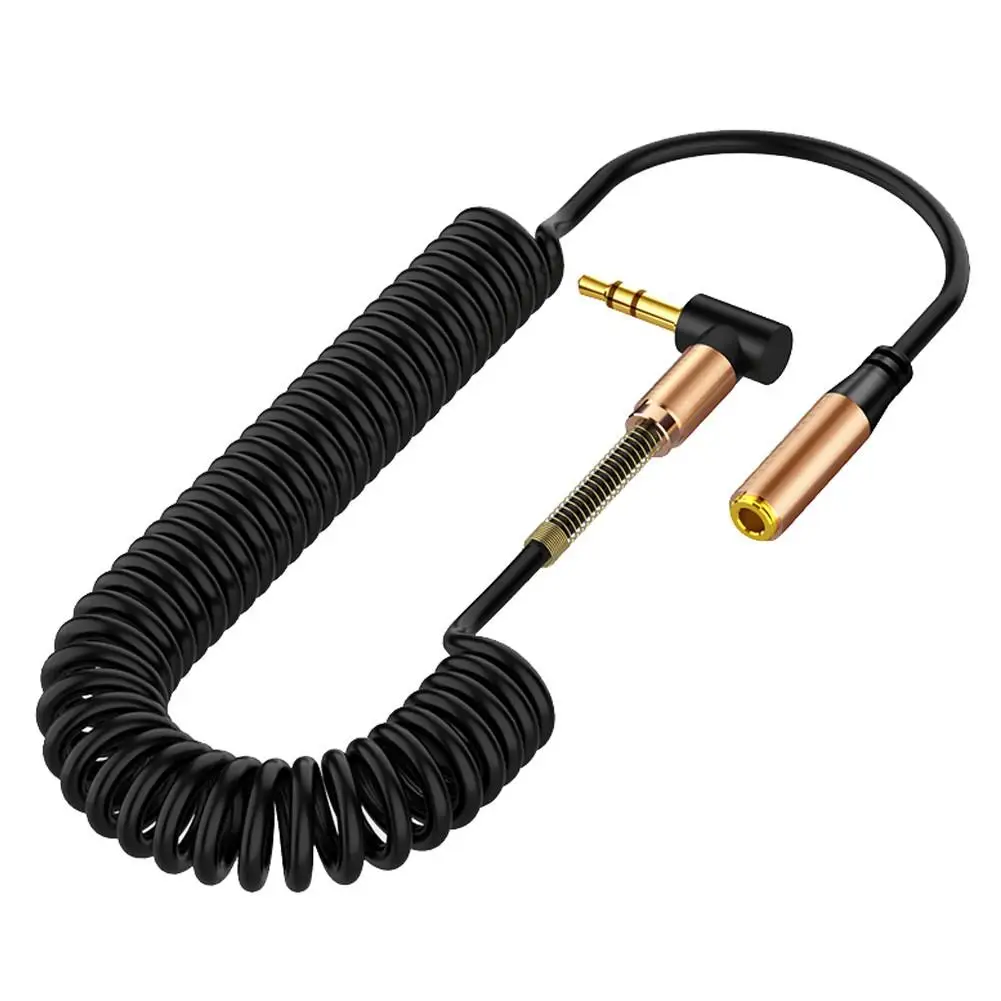 

TWISTER.CK 3.5mm Audio Cable Male to Female AUX Extension Wire Elbow Spring Retractable Audio Speaker Telescopic Cable