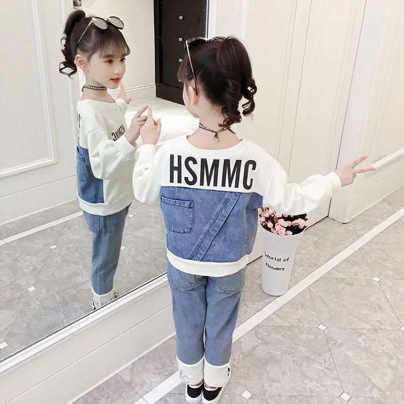 

New Style Autumn Clothing Western Style 2019 Girls Korean-style Set chun qiu wang Red 5-Year-Old Gifts for Going to School 6 Clo