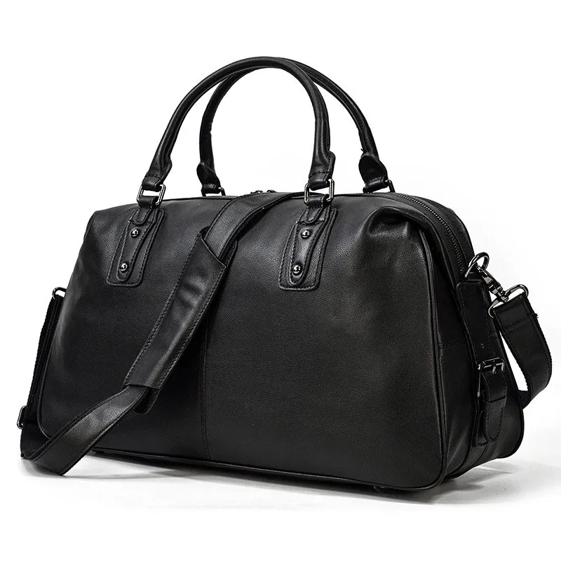 Front Display of Woosir Leather Travel Bag Black