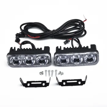 

2pcs Light 3LED Super White High Power Daytime Running Work Fog Lamp 12V
