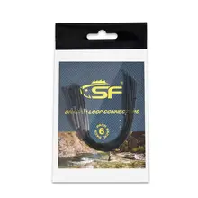 6 шт. SF Черный Плетеный разъем лидер петли лучшие рыболовные лосось форель 30 фунтов 0,15 м