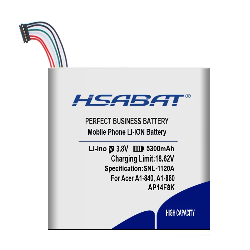 HSABAT AP14F8K 5300 мА/ч, Батарея для acer A1-840 A1-860 B1-820 B1-830 B1-850 Wi-Fi 16GB GT-810 One 8 A1-850 B1-810 W1-810 батареи