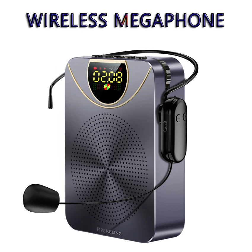 Беспроводной мегафон портативный звуковой усилитель с поддержкой Bluetooth TF-карты