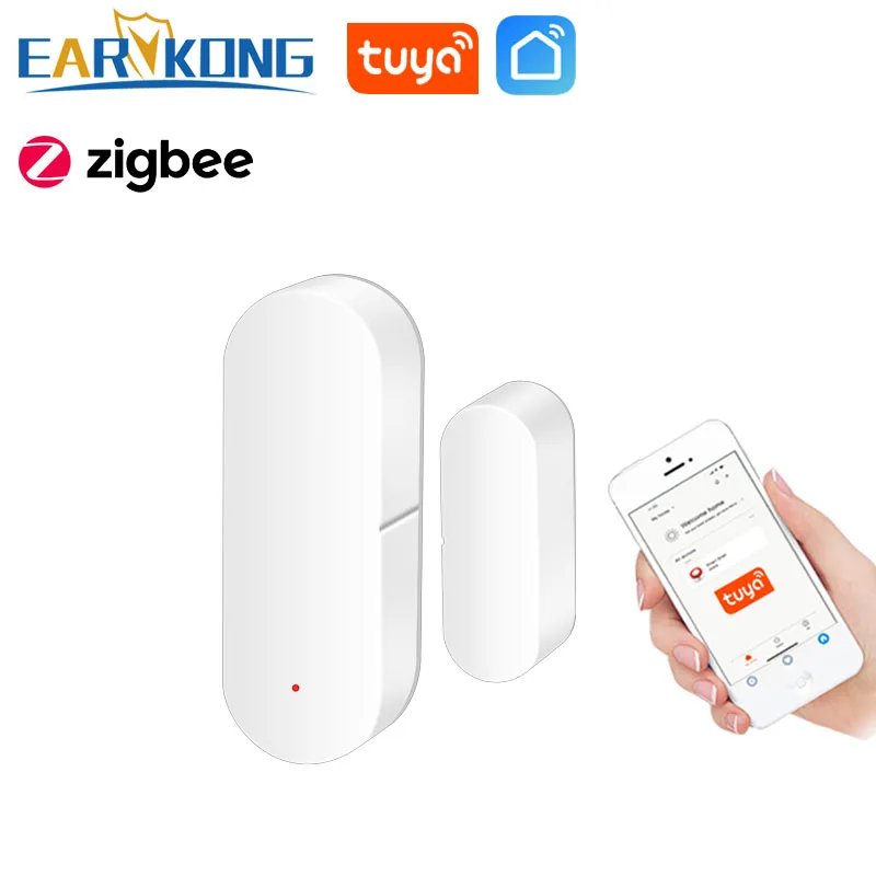Дверной датчик Tuya Zigbee детекторы открытия и закрытия дверей оповещения от