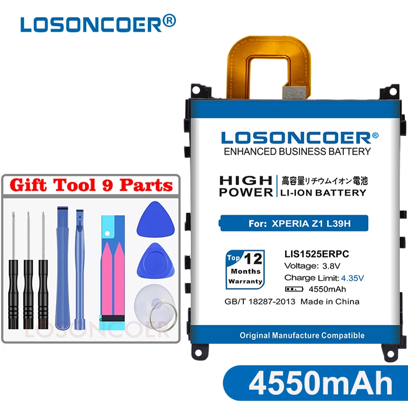 Losoncoer 4550 мА/ч, LIS1525ERPCS Батарея для sony L39h Xperia Z1 L39 C6902 C6903 C6943 телефон Батарея L39T L39U C6916 SO-01F