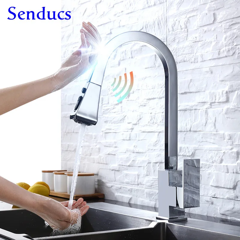 PROD 1005003324864297 Smart Touch Kitchen Faucet Square 4 Inch Pull
Down Kitchen Faucet 2 Water Outlet Modes Kitchen Faucet Bubbling Spray
Rain Spray