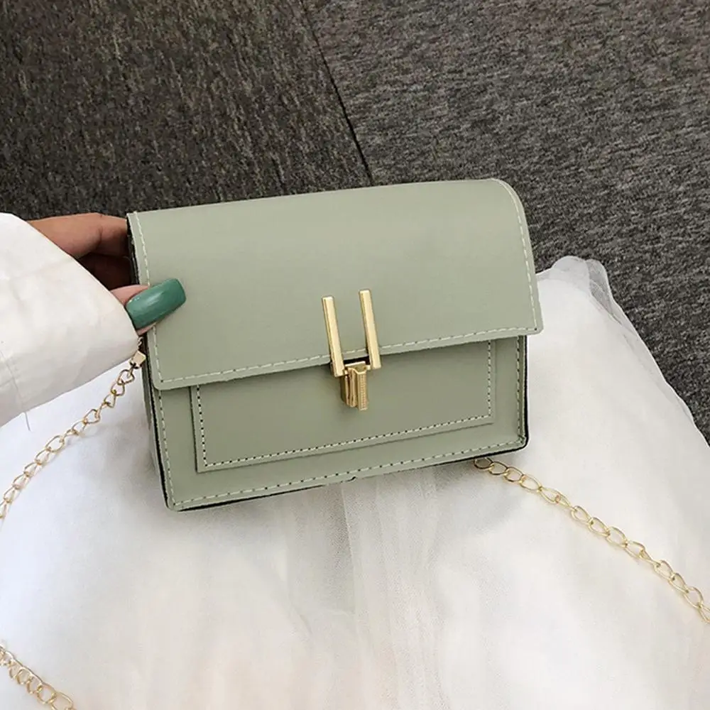 Green Ladies Hand Bags Shoulder Bags For Women Version Wild Small Square Shoulder Bag Messenger Woman Bag Bolsa Feminina18x6x14cm - Цвет: Green