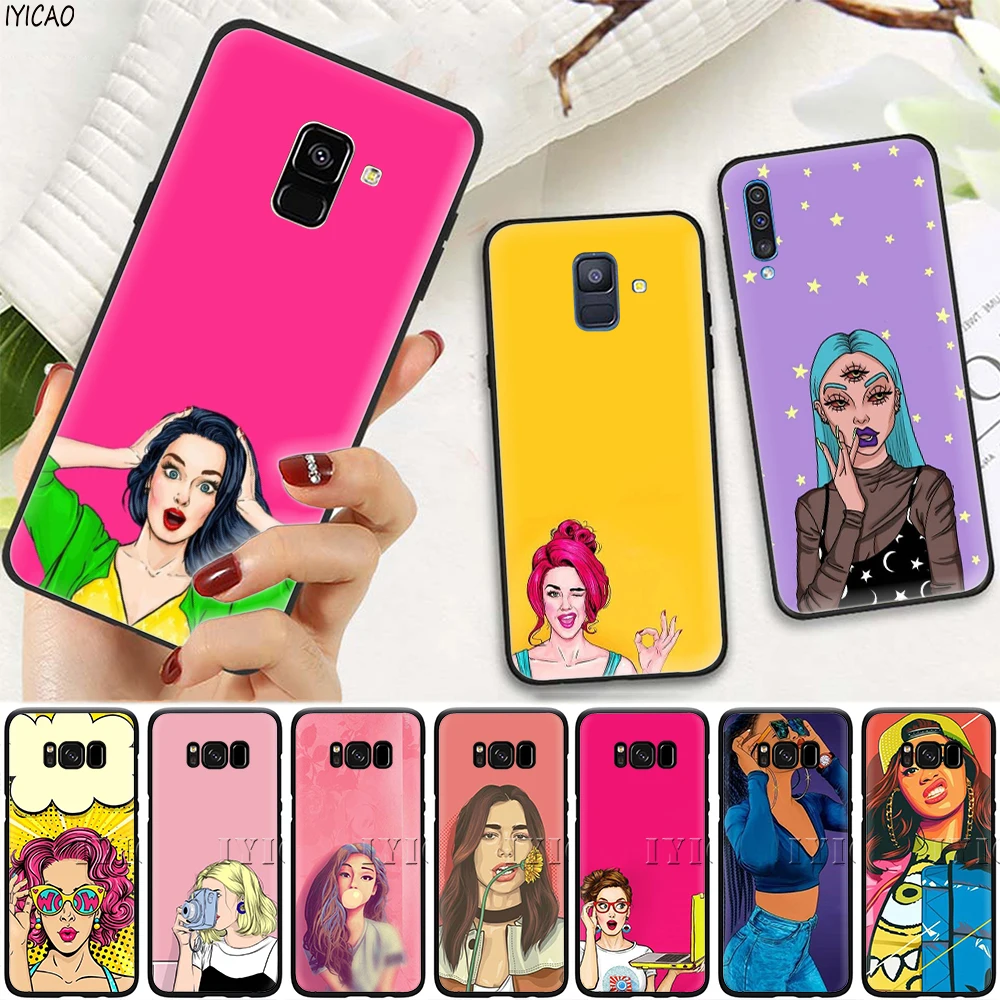 IYICAO Модный милый мягкий чехол для телефона Samsung Galaxy A9 A8 A7 J6 A6 Plus 2018 A5 A3 2016 2017