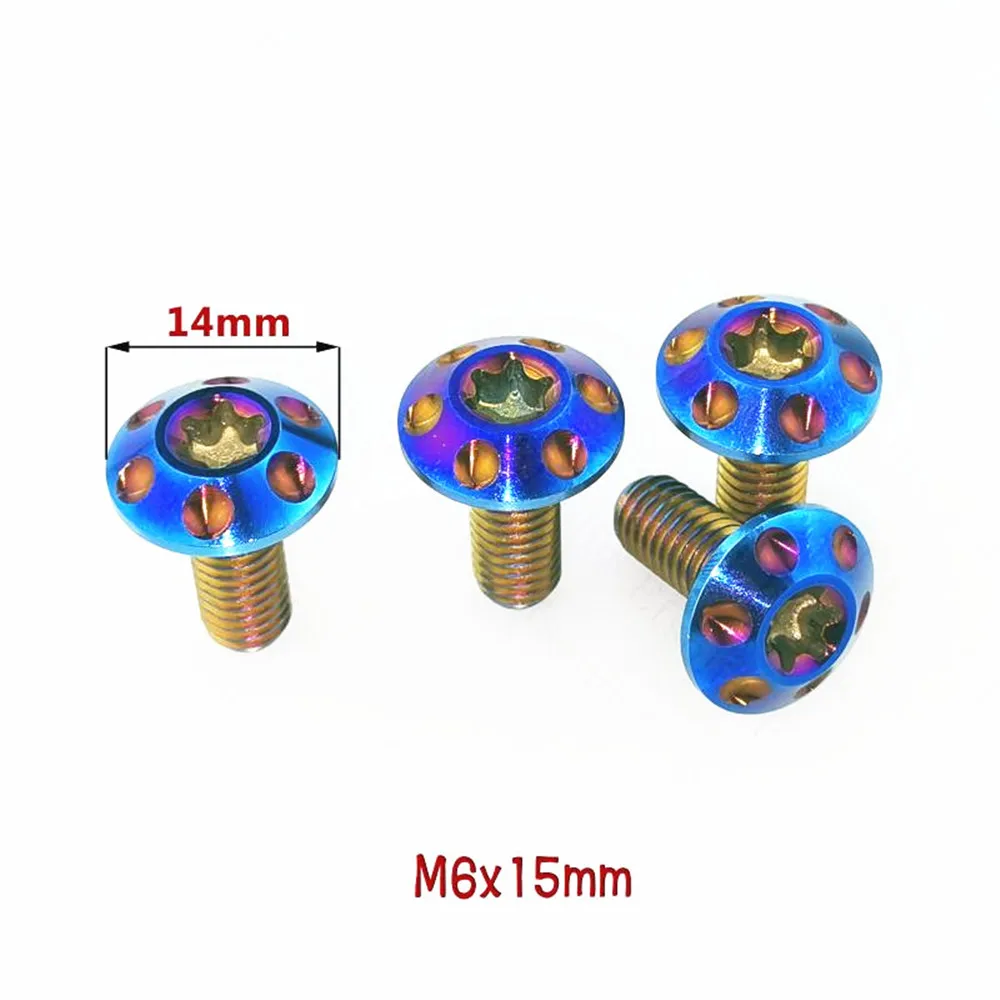 Титановые болты для мотоцикла M6 x15mm Ti болты синий цвет звездообразный ключ модификация автомобильного двигателя Ti крепежи