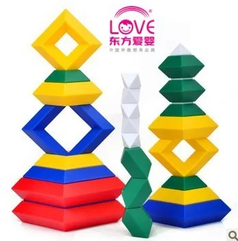 

Flexible Pyramid Oriental Babycare Teaching Toys Rhombus Building Blocks Plastic Fight Inserted/Assembled Early Childhood Educat