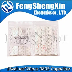 16values*20pcs=320pcs 0805 SMD Capacitor assorted kit 10PF-22UF Samples kit