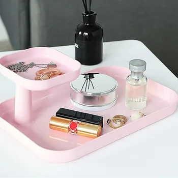 

Portable Fruits Sundries Space Saving Double Layers Desktop Organizer Cakes Home Office Dresser Cosmetics Storage Case Bedroom