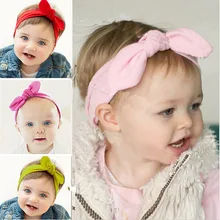 Детские однотонные аксессуары для волос в западном стиле, цветная мягкая хлопковая повязка для волос в виде кролика и ушастого ушака, милая повязка для волос для девочек, 10 цветов