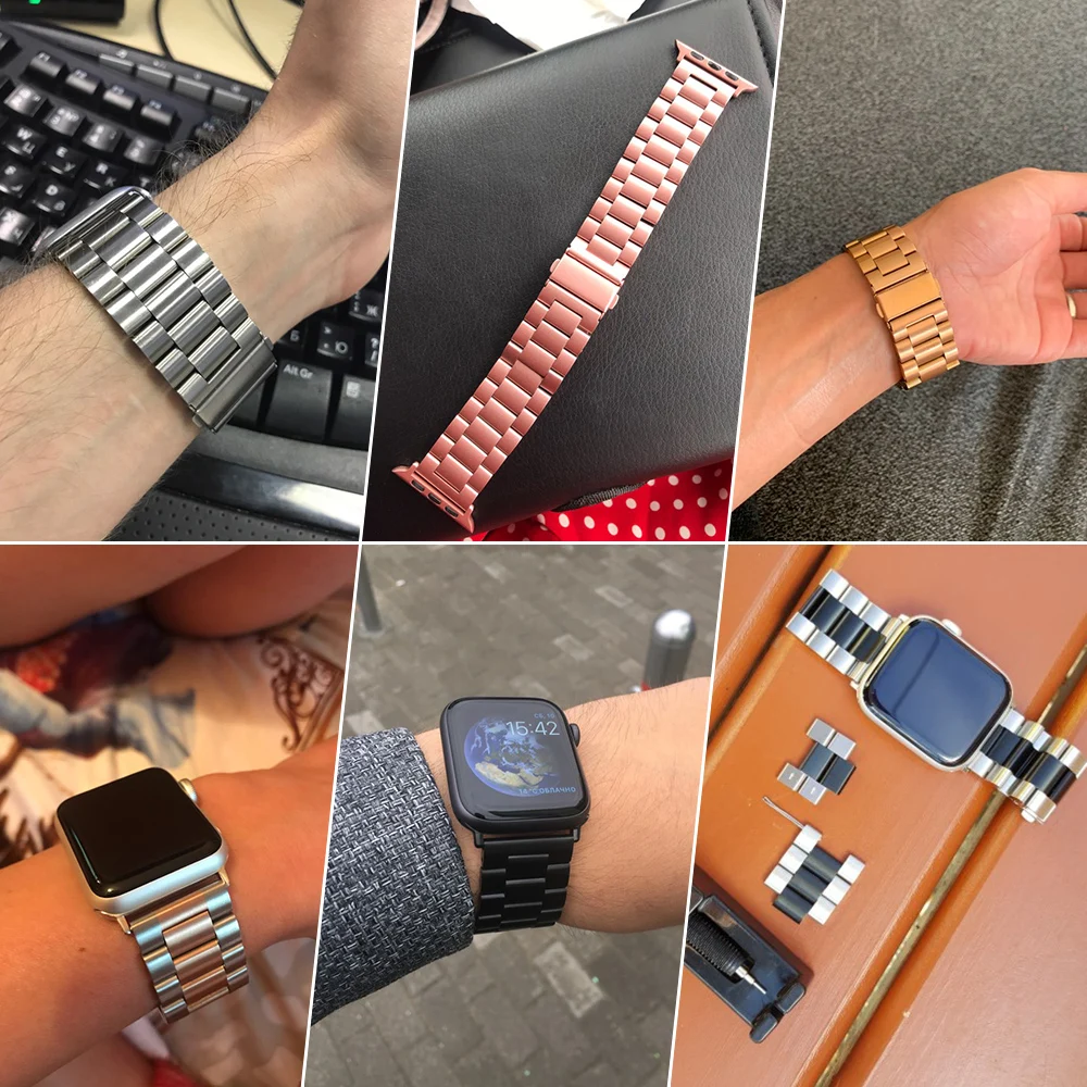 Металлический ремешок для часов Joyozy браслет iWatch серии 4 5 44 мм 40 из нержавеющей