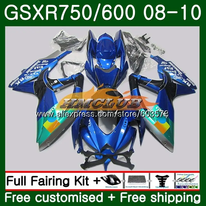 No. 1 Body For SUZUKI GSXR 750 GSXR 600 08 GSXR750 08 09 10 Top New blue 7CL.140 GSX-R600 GSXR-750 K8 GSXR600 2008 2009 2010 Fairings - Цвет: No. 1