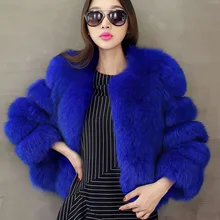 Зимнее пальто из искусственного меха, куртка из искусственного меха лисы, новая модная Шуба с круглым вырезом размера плюс