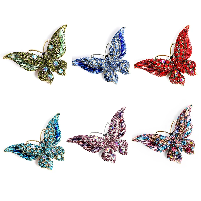 

Big Butterfly Brooch Luxury Crystal Pin Brooches For Women Party Banquet Rhinestone Pins Clothese Accessories