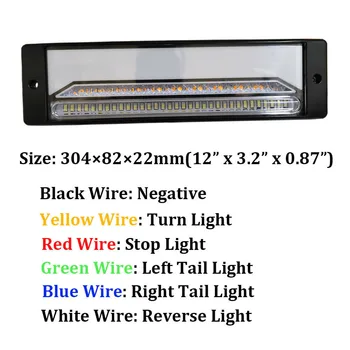 

2pcs 12 Inch LED Waterproof Tail Brake Park Turn Signal 147 LED Strobe Light Kit Safer And Prevent Rear-end Danger