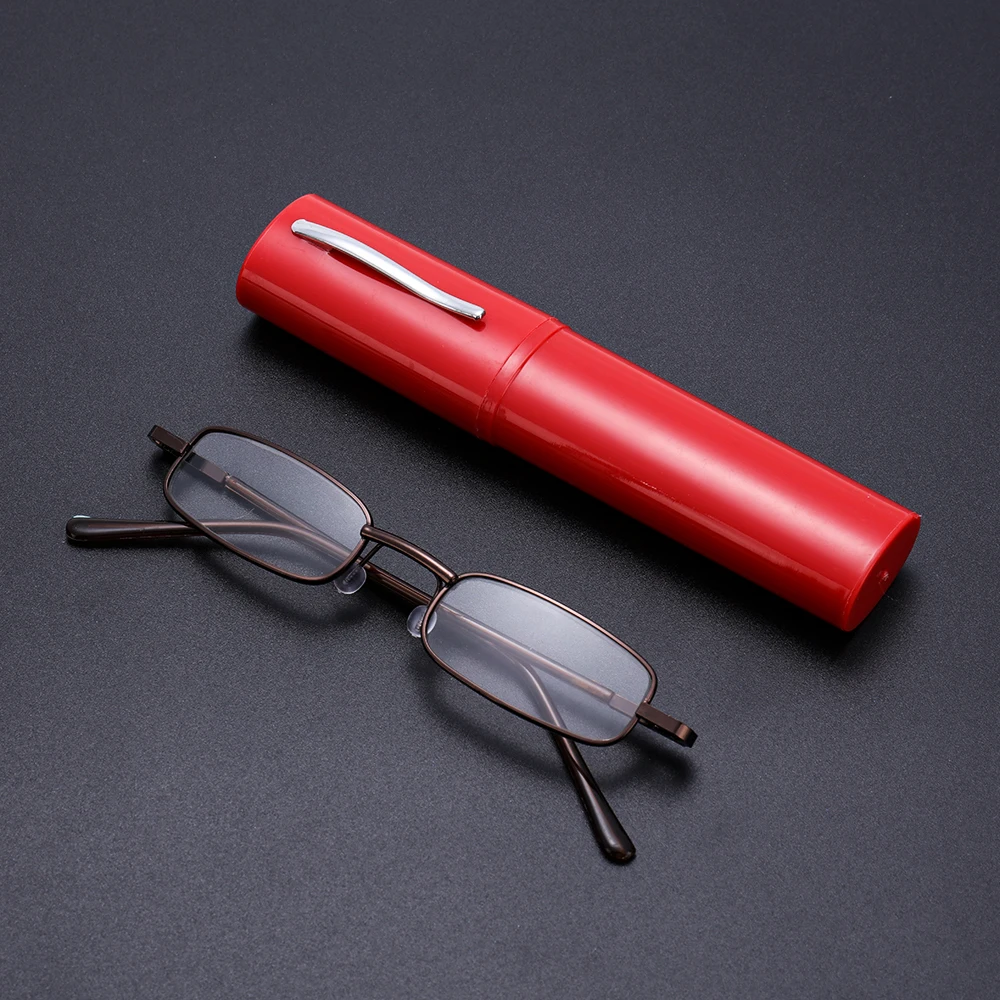 Slim Reading Glasses with Tube Case Portable Lightweight Readers Glasses for Men Women Mini Compact Anti-blue Light Eyewear reading glasses,anti blue light glasses
