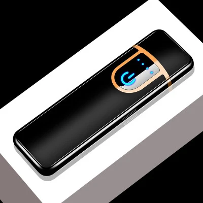 Горячая Распродажа USB металлическая зарядная Зажигалка windprood электронные зажигалки сенсорные для мужчин гаджеты Аксессуары для сигарет - Цвет: black
