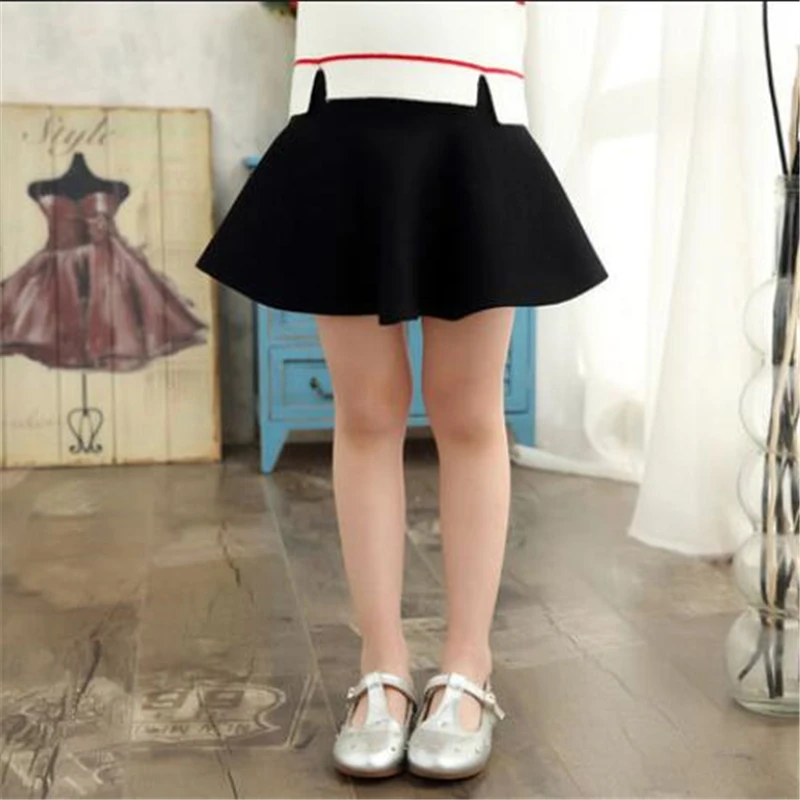 Children's Skirt Plaid Pattern Princess Girls Skirts Knitted Cute Children Clothing School Girls Cotton Skirt Bottoming - Цвет: 4