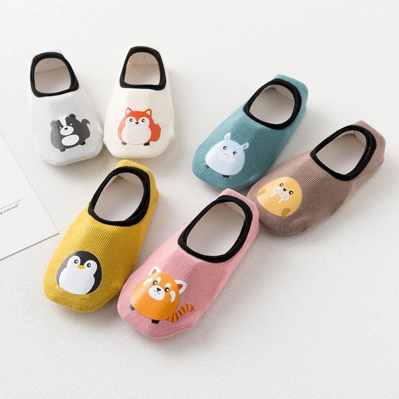 Хлопковые низкие носки для маленьких мальчиков и девочек Резиновые Нескользящие