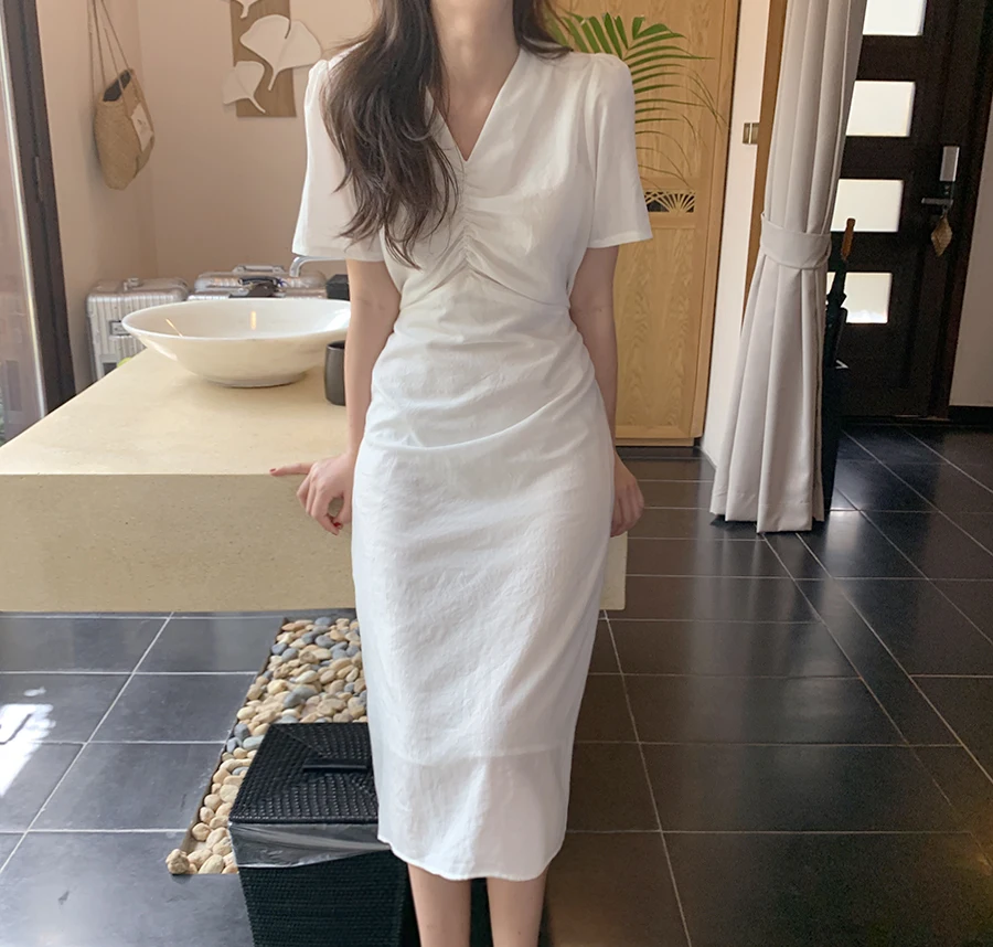 Большие размеры новое летнее платье для девочек Boho вечерние однотонные черные