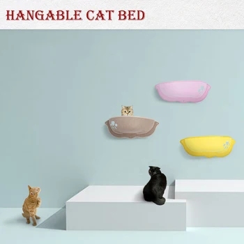 

Cat Beds Cotton Cats House Sucker Type Kitty Sofa Hangable Kitten Kennel Wall for All Seoson Cat Bed Cats Accessories Hanging