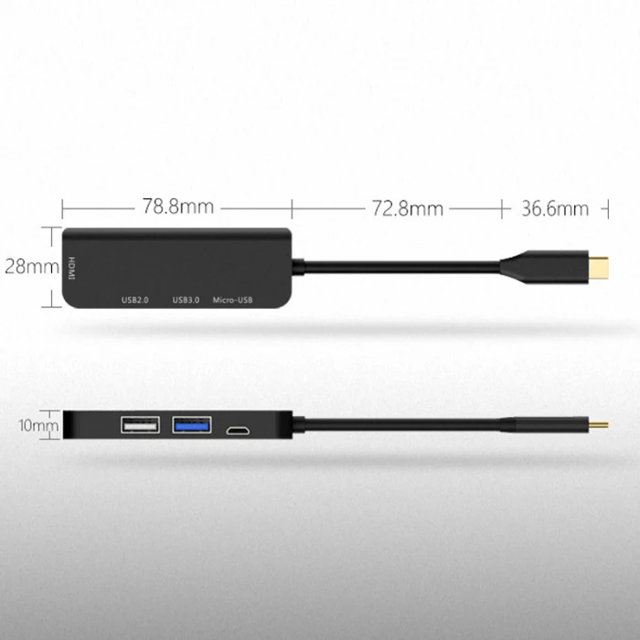 Type-C к HDMI USB 3,0/2,0 Micro usb-концентратор, адаптер для MacBook, ПК, ноутбук VDX99