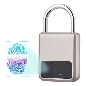 

Fingerprint Padlock, Suitable for House Door, Bookcase, Suitcase, Backpack, Gym, Bike, Office, Support USB Charging