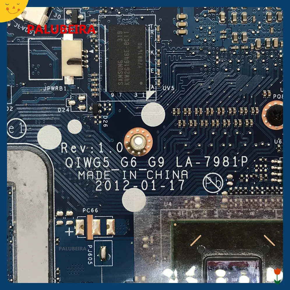 QIWG5_G6_G9 LA-7981P материнская плата для ноутбука LENOVO G580 видеокарта GT630M 2 ГБ протестирована