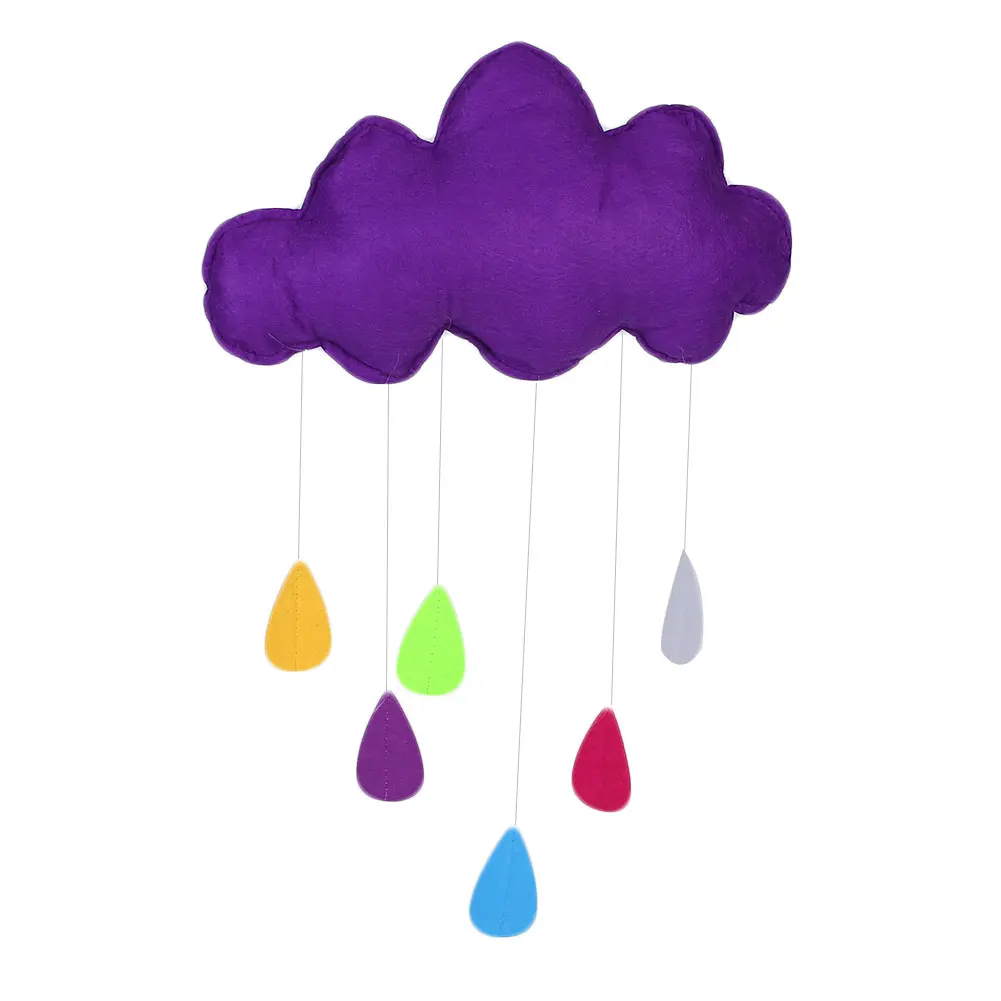 Purple Каваи дождь облака детская комната Кровать Висячие игрушки реквизит украшения - Цвет: Purple