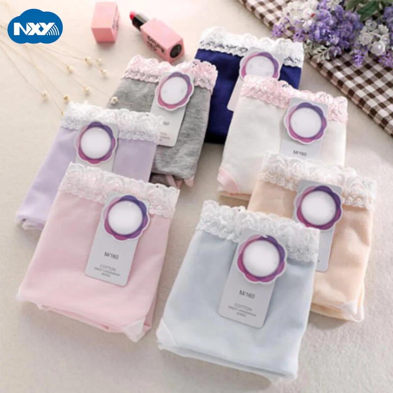 

6pcs/pack M L XL Mid Waist Panties Women Lace Underwear Intimates Briefs Cotton Female Underpants Girls Lingerie Kawaii Majtki
