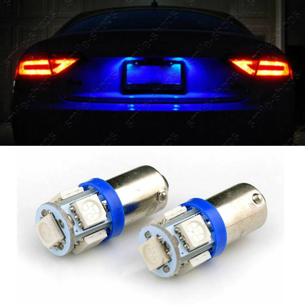Аксессуары светодиодный светильник лампы синий 5SMD T11 BA9S T4W H6W 1445 1985 57 53 | Автомобили