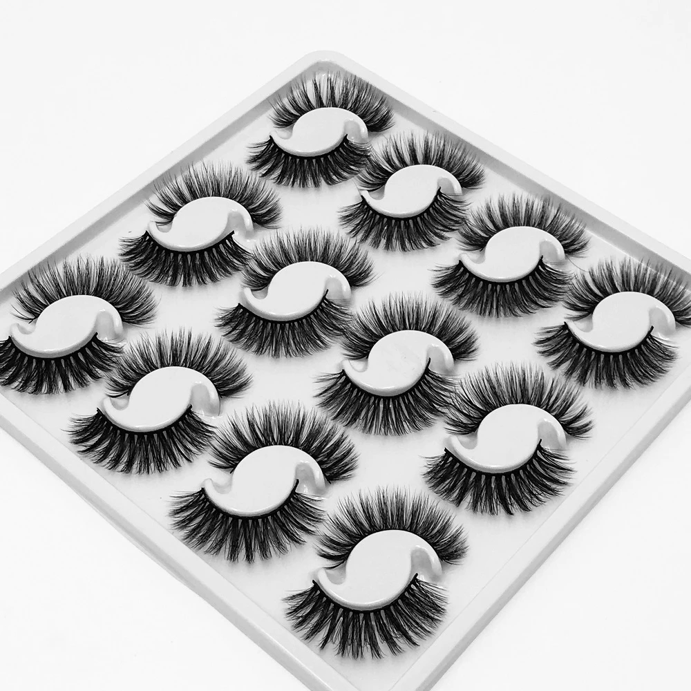 NEW 12 Pairs wholesale 3D natural mink eyelashes strip silk lashes new makeup eyelash extension false eyelashes for beauty