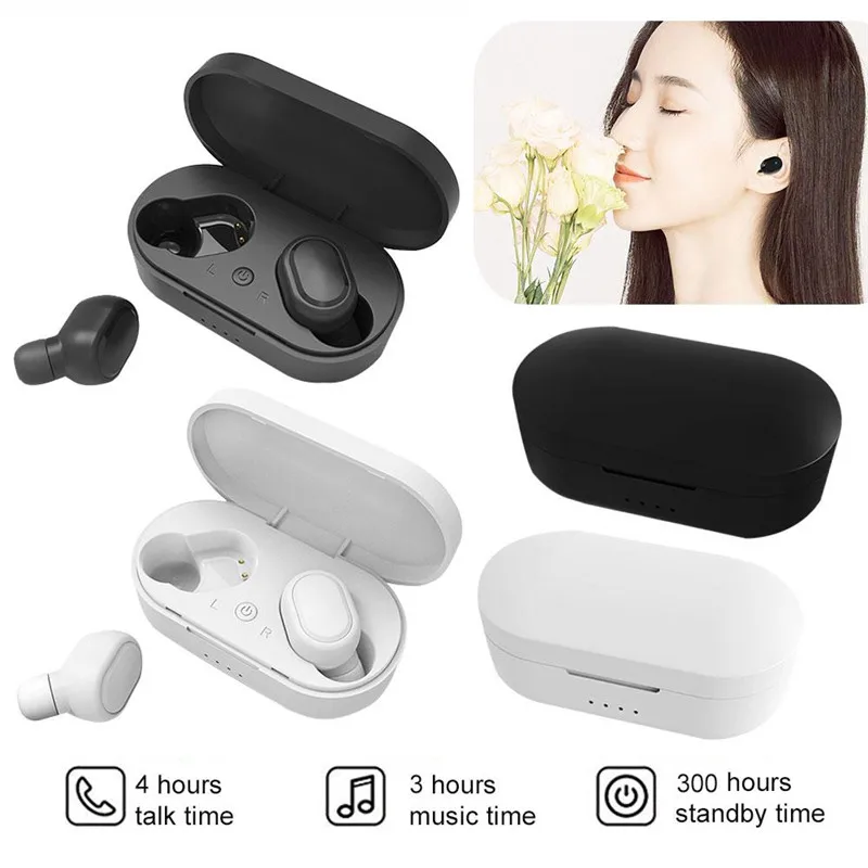 NEW M1 Bluetooth Headsets Wireless Earbuds 5 0 TWS Earphone Stereo Headset Noise Cancelling Mic for iPhone Xiaomi Huawei Samsung