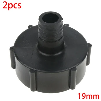

2Pcs Plastic IBC Water Tote Tank Adapters Hose Cap Coarse Thread Black Barbed Interface Garden Pipe Fittings IBC Tank Connectors