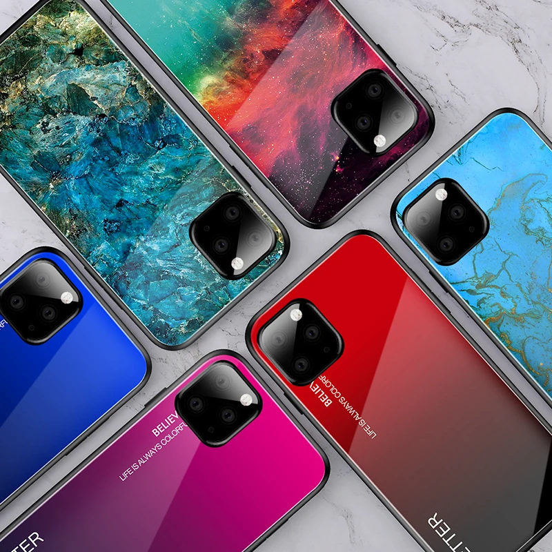 Градиентная цветная стеклянная задняя крышка для Xioami Redmi Note 7 8 8a 8t 10 Pro чехол