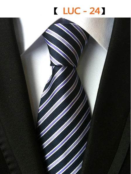 Gusleson модные шёлковые мужские галстуки дизайн шеи галстук 8 см в деловом стиле и в полоску Свадебные Галстуки для мужской формальный деловой вечерние Gravatas - Цвет: 24