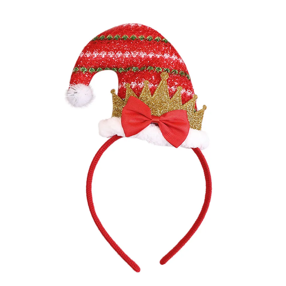 Вечерние головные уборы повязка на голову Рождественский обруч стрейч-головной убор лента для волос шляпа декоративные рождественские аксессуары для волос navidad F924
