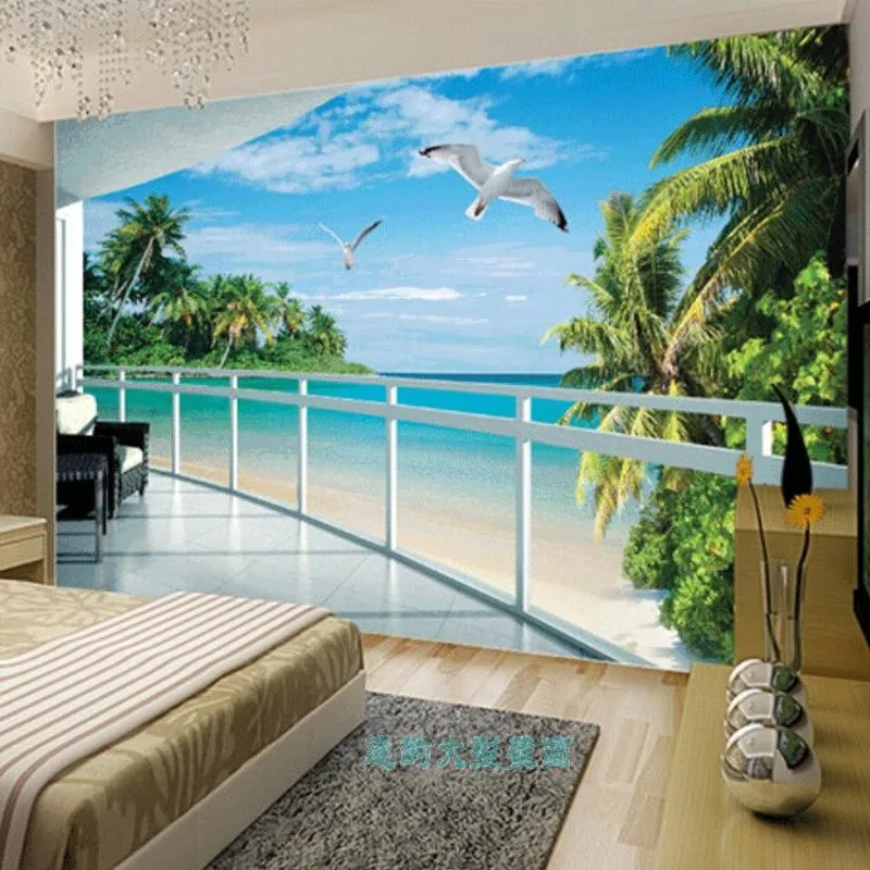 Дропшиппинг фото настенная бумага 3D космический стерео вид балкон морской