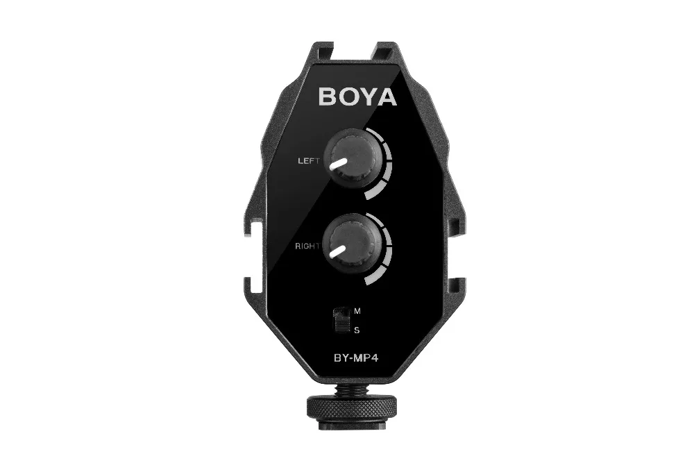  BOYA BY-MP4 2-channel Mono Stereo Mode Audio Adapter for Canon Nikon Sony Panasonic Digital SLR DSL