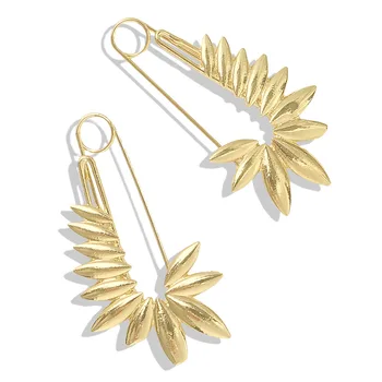 

Ins fashion alternative pin Earrings inlaid with diamond pearl brooch double wearing paper clip earrings fast selling popular wh