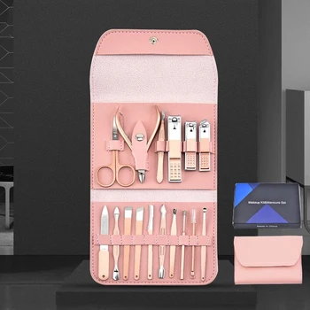 

16Pcs/set Pro Stainless Steel Nail Clipper Pedicure Manicure Kit Cuticle Scissor Pusher Tweezer Nail File Nail Cutter Set G0929