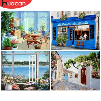 

HUACAN Painting By Numbers Landscape Drawing On Canvas HandPainted Picture Room Art Kits DIY Gift Home Decoration